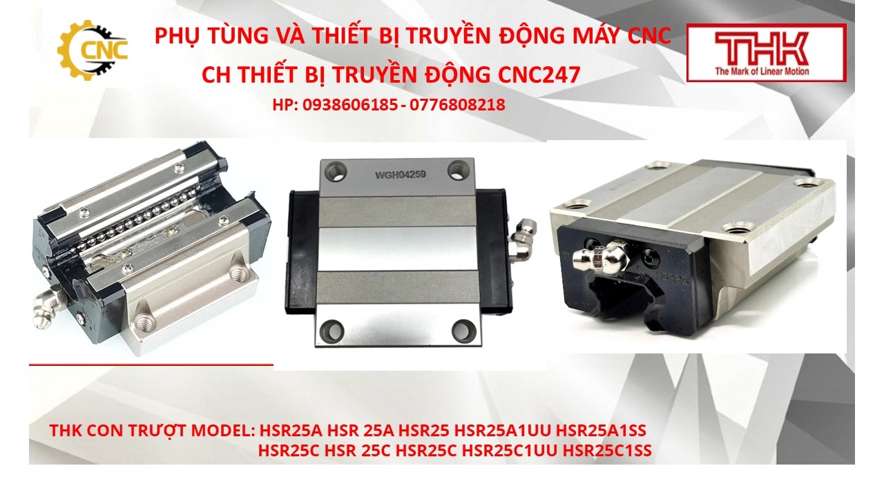 THK CON TRƯỢT MODEL: HSR25A HSR 25A HSR25 HSR25A1UU HSR25A1SS , HSR25C ...